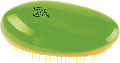 Щетка массажная DEWAL BEAUTY, для легкого расчесывания волос, мини с ручкой  цвет розово-желтый (Зеленый)