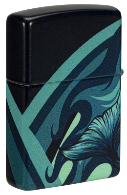 Зажигалка ZIPPO Mermaid Design с покрытием 540 Matte, латунь/сталь, черная, матовая, 38x13x57 мм