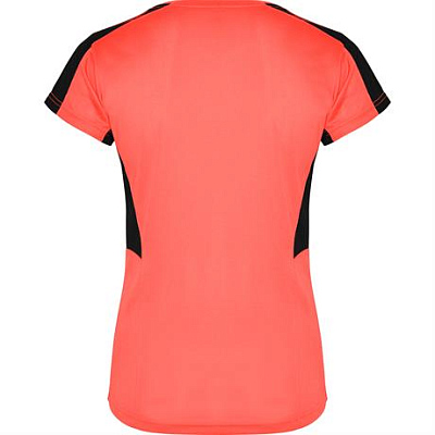 Спортивная футболка SUZUKA женская, КОРАЛЛОВЫЙ ФЛУОРЕСЦЕНТНЫЙ/ЧЕРНЫЙ 2XL