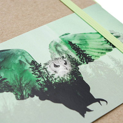 Скетчбук (Сова), 13х21 см, блок 96 стр. без печати. тонир. Бумага на обложку - крафт R1-88804KS