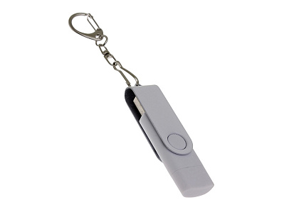 USB 3.0- флешка на 256 Гб с поворотным механизмом и дополнительным разъемом Type-C (Белый)