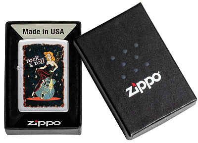 Зажигалка ZIPPO Cool Chick с покрытием Satin Chrome, латунь/сталь, серебристая, 38x13x57 мм