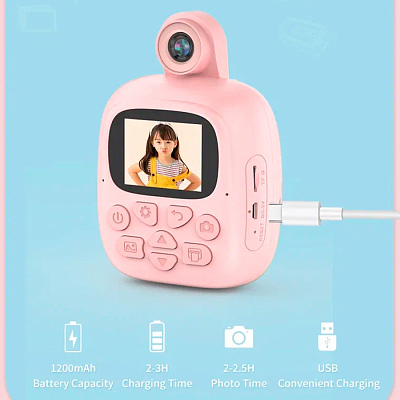 Детская камера c печатью фотографий Kid Joy Print Cam P18, розовый