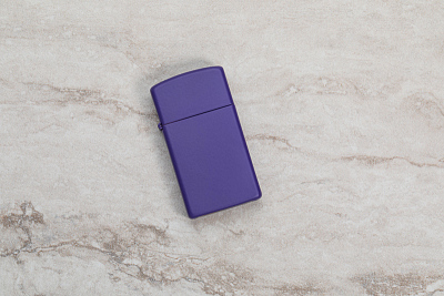 Зажигалка ZIPPO Slim® с покрытием Purple Matte, латунь/сталь, фиолетовая, матовая, 29x10x60 мм