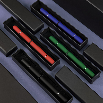 Ручка шариковая + карандаш вечный 2 в 1 soft, зеленый, металл, софт-покрытие, в футляре