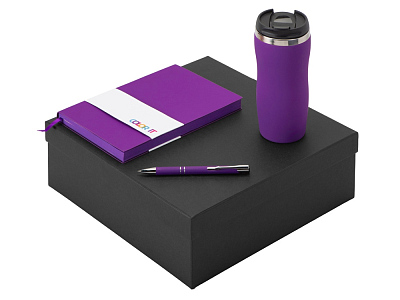 Подарочный набор Color it с блокнотом, металлической ручкой и термокружкой (Фиолетовый)