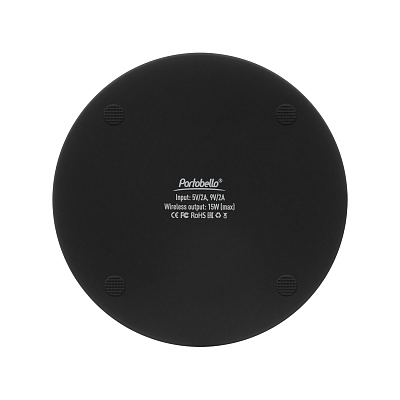 Беспроводное зарядное устройство с подсветкой 15W Аурис (Auris), черное