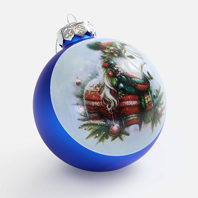 Елочный шар Finery Matt, 10 см, матовый синий