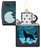 Зажигалка ZIPPO Wolf and Moon с покрытием Black Matte, латунь/сталь, чёрная, матовая, 38x13x57 мм - Фото 2