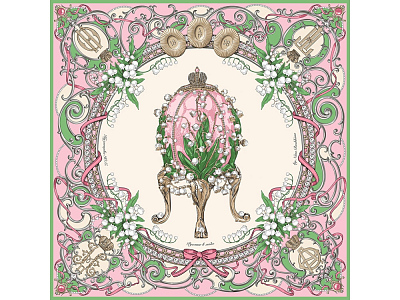 Набор: платок Ландыши и свеча Весенние цветы