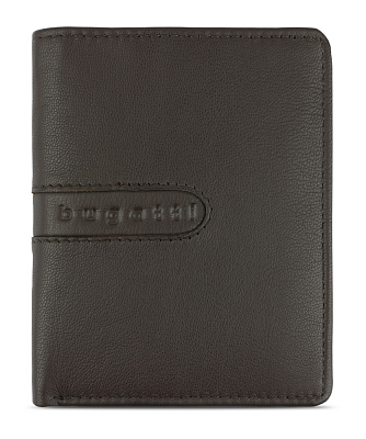 Портмоне BUGATTI Bomba, с защитой данных RFID, коричневое, кожа козы/полиэстер, 10х2х12,5 см