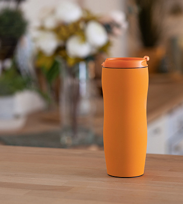 Термостакан "Монтана" 400 мл, покрытие soft touch, оранжевый