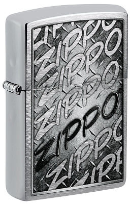 Зажигалка ZIPPO с покрытием Brushed Chrome, латунь/сталь, серебристая, 38x13x57 мм