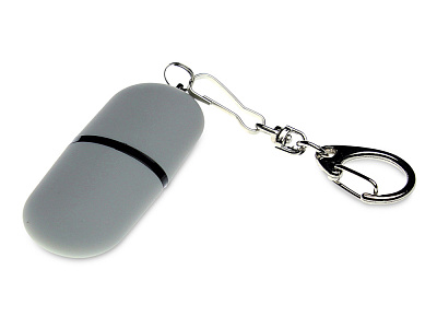 USB 2.0- флешка Goutte Soft-touch на 128 Гб каплевидной формы (Серый)