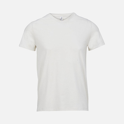 Футболка унисекс Regent с V-образным вырезом, молочно-белая (Белый)