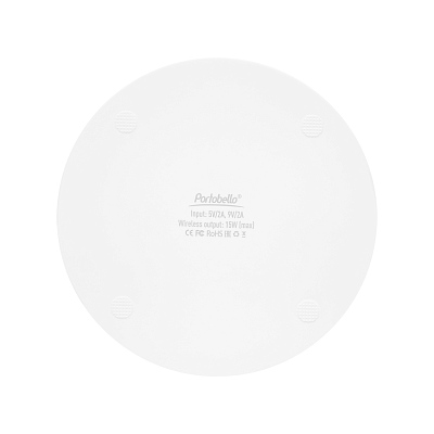 Беспроводное зарядное устройство с подсветкой 15W Auris, белое