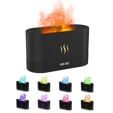 Светодиодный USB увлажнитель-ароматизатор Flame RGB  (Черный)