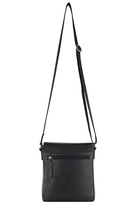Сумка через плечо KLONDIKE GOLD «Taylor», натуральная кожа в черном цвете, 22 х 23,5 х 5,5 см