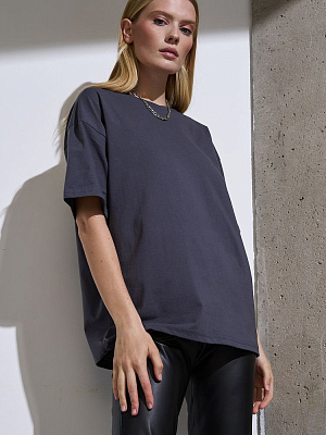 Футболка Oversize Premium, темно-серая (антрацит)