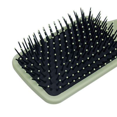 Щетка Dewal Beauty серия "Магия" массажная, квадратная, оливковая,13 рядов