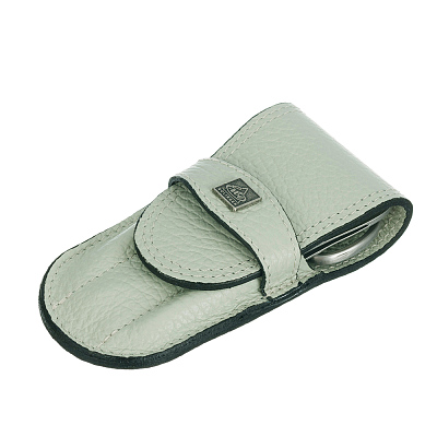 Маникюрный набор Erbe, 4пр. Футляр: натур.кожа, цвет ментоловый