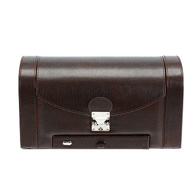 Шкатулка для часов и мужских аксессуаров Jardin D'Ete, цвет коричневый "змея", 26,5 x 13,0 x 13,5 см