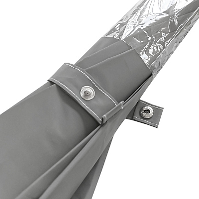 Зонт-трость "Reflect", полуавтомат, светоотражающий серый 