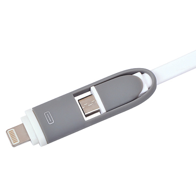 Кабель "Spin" 2 в 1 с разъемами microUSB и lightning