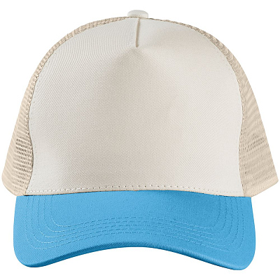 Бейсболка Blink, бежевая с бирюзовым