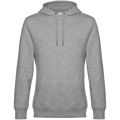 Толстовка с капюшоном унисекс King, дымчато-серая (Серый меланж)