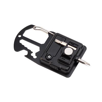 Брелок-мультитул-фонарь "Multy", черный