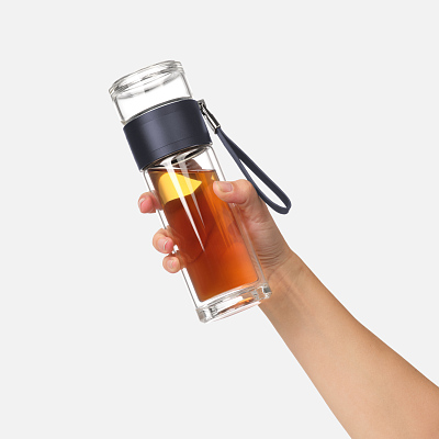 Бутылка стеклянная с двойными стенками Терсо (Terso), синяя