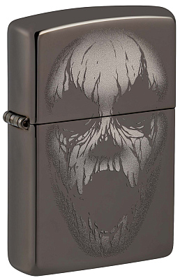 Зажигалка ZIPPO Screaming Monster с покрытием Black Ice®, латунь/сталь, черная, 38x13x57 мм