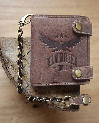 Бумажник KLONDIKE «Tim Eagle», натуральная кожа в светло-коричневом цвете, 11,5 х 12,5 х 3 см