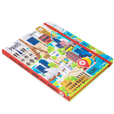 Записная книжка в клетку 15.5x21 Город R1-2441144 (Белый/синий/зеленый)