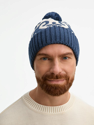 Шапка Wintertude, синяя с белым
