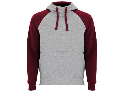 Толстовка с капюшоном Badet мужская (Серый меланж/гранатовый)