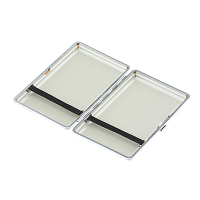 Портсигар S.Quire, нержавеющая сталь, искуственная кожа, тёмно-синий, 7,4х11,5х1,8 см