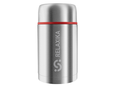 Термос для еды Relaxika 301 в чехле, 1200 мл (Серебристый)