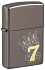 Зажигалка ZIPPO Lucky 7 Design с покрытием Black Ice®, латунь/сталь, черная, 38x13x57 мм - Фото 1