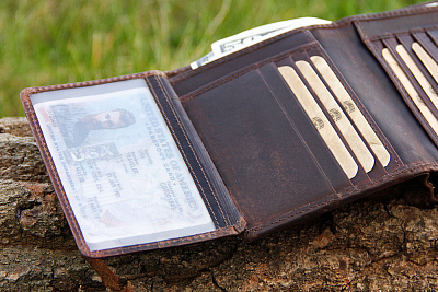 Бумажник KLONDIKE DIGGER «Lisa», натуральная кожа в темно-коричневом цвете, 10,5 х 13 x 3 см