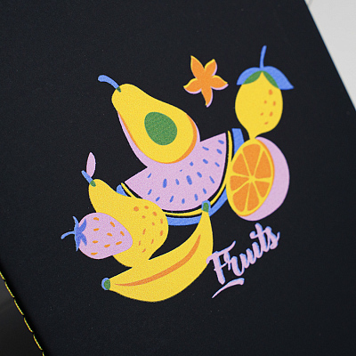 Тетрадь SLIMMY, 140 х 210 мм,  черный с красным, бежевый блок, в клетку