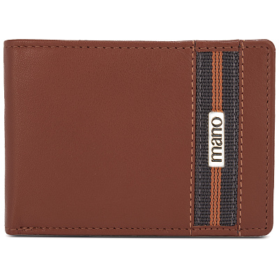 Бумажник Mano "Don Leonardo", с RFID защитой, натуральная кожа в коньячном цвете, 10,5 х 2 х 8,5 см (Коричневый)