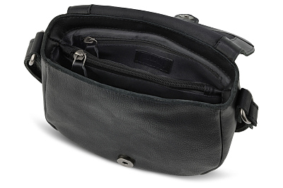 Сумка женская KLONDIKE GOLD «Kate», натуральная кожа в черном цвете, 21 х 16,5 х 6,5 см