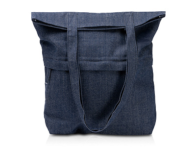 Сумка из переработанной джинсовой ткани Кирк с передним карманом на молнии (Синий)