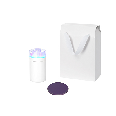 Подарочный набор Crystal, Auris, фиолетовый (увлажнитель воздуха, зарядное устройство) (Белый, фиолетовый)