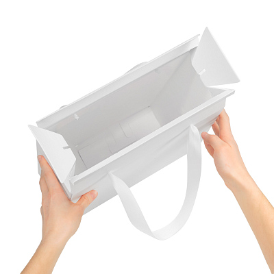 Подарочная коробка-пакет универсальная большая, белая