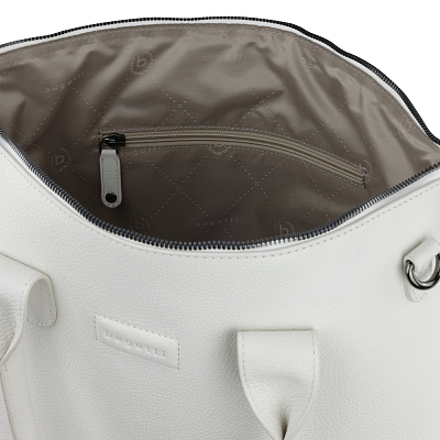 Сумка-шоппер BUGATTI Elsa, белая, воловья кожа/полиэстер, 46х11х31,5 см