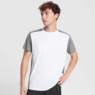 Спортивная футболка ZOLDER мужская, БЕЛЫЙ/ПЁСТРЫЙ ЧЕРНЫЙ S (Белый/Пёстрый черный)