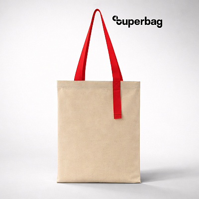 Шоппер Superbag Light, с внутренним креплением-полукольцо (неокрашенный с красным) (Неокрашенный с красным)